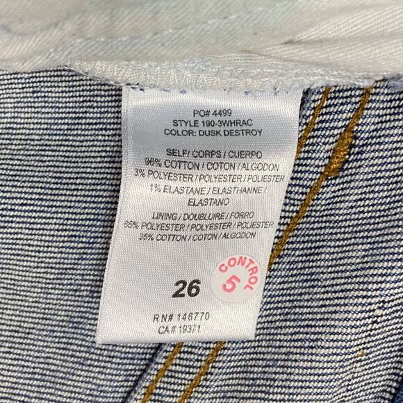 Re/Done 90's Comfort Stretch High Rise Ankle Crop Jeans in Dusk Destroy - Picture 6 of 8